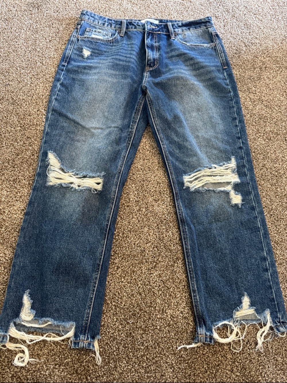 Classic Distressed Blue Men's Jeans